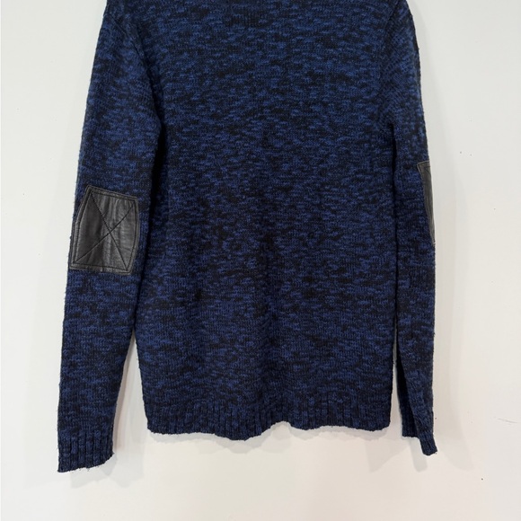 Michael Stars Navy Marled Crewneck Sweater with Zip Accents - Picture 8 of 12